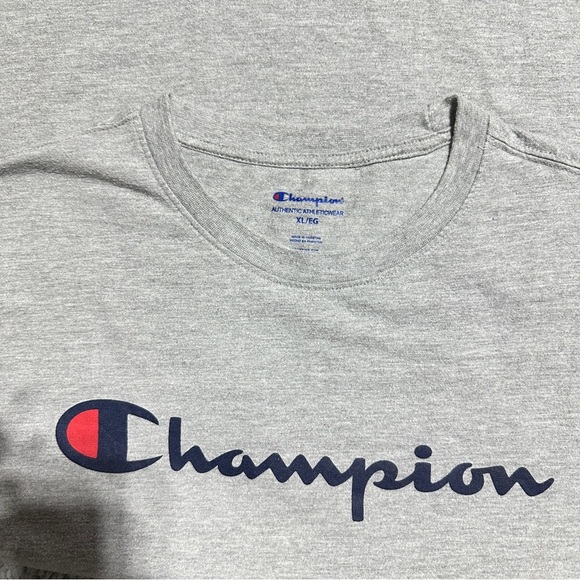 Champion Gray Logo T-Shirt – Size XL – Men’s Athletic Cotton Blend Tee - Picture 3 of 7